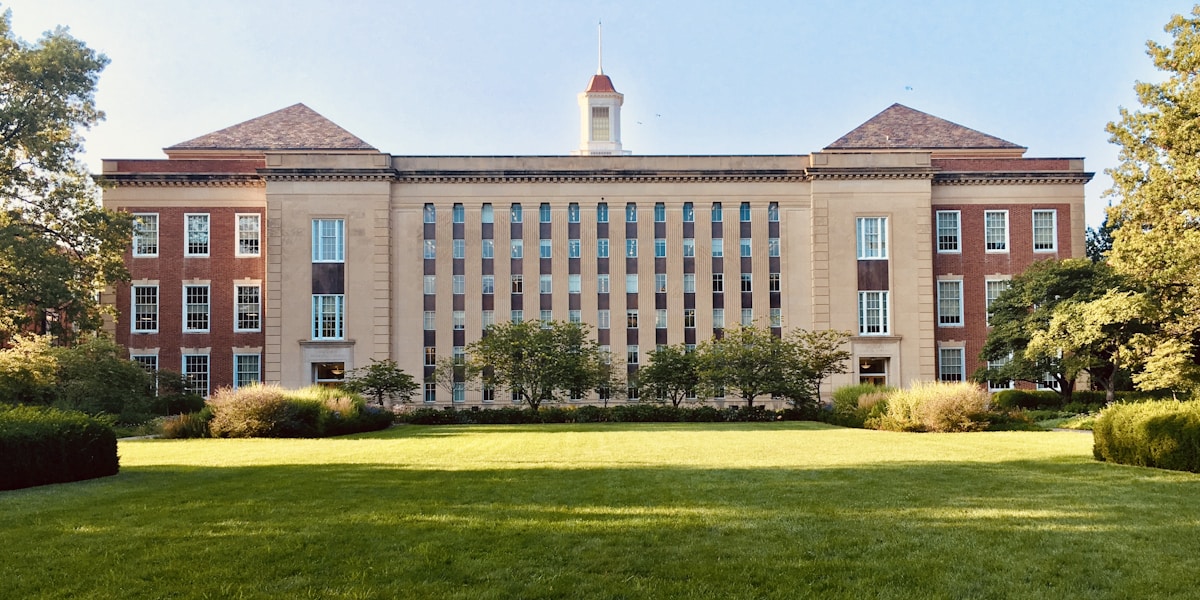 University campus with AI-powered student navigation and wayfinding